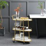 3 tier gold and marble white